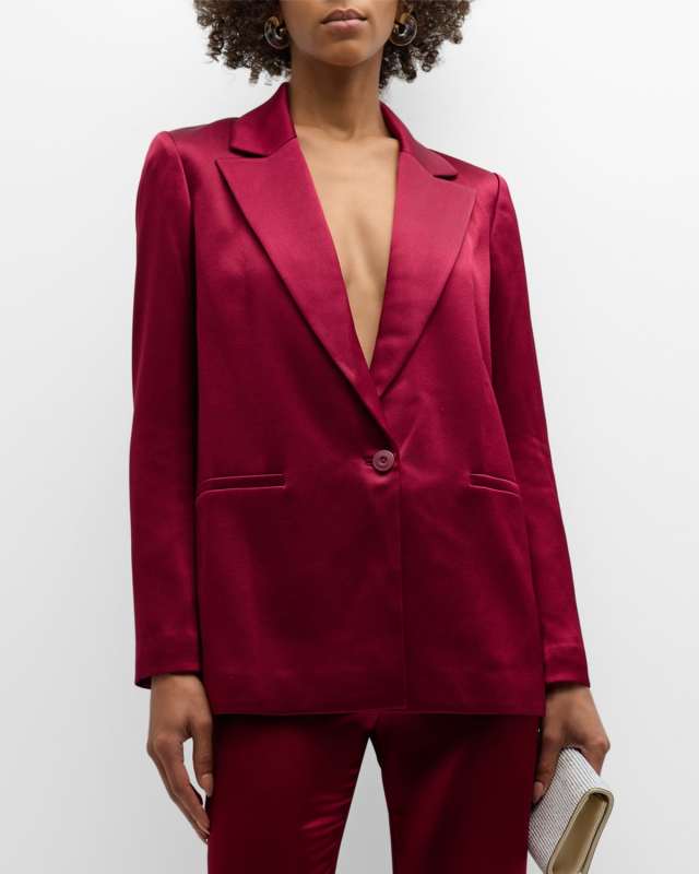 Denny Satin Boyfriend Blazer